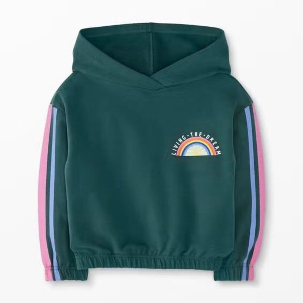Hanna Andersson Living the Dream Stretch French Terry Hoodie in Juniper Size 12